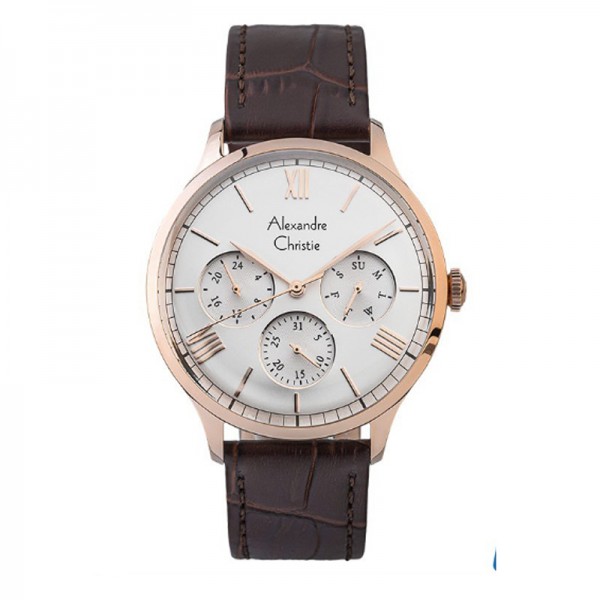 Alexandre Christie AC 6568 Rosegold White Leather MFLRGSL